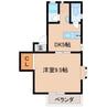 エクセラン稲木 1DKの間取り