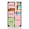 ベルシャイン竹原B棟 3LDKの間取り