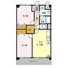 シティパル山王台 2DKの間取り
