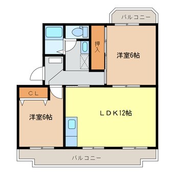 間取図 エスポワールＳＫ　Ａ