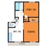エステートピア大庭 2DKの間取り