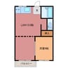 タウニー山田Ｃ 1LDKの間取り