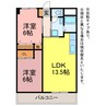 ビラ鳳笙 2LDKの間取り