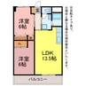 ビラ鳳笙 2LDKの間取り