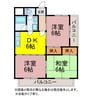 カーサ豊橋 3DKの間取り
