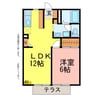 リバーサイド向山 1LDKの間取り