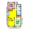 フォンテーヌⅡ 2LDKの間取り