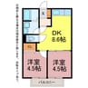 ホワイトタウン寺前 2DKの間取り