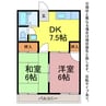 フローム藤沢 2DKの間取り