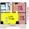 第１丸中マンション 2LDKの間取り