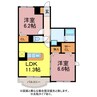 パークサイド・ウィル 2LDKの間取り
