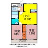 プレステージ井原 2LDKの間取り