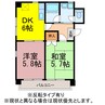 パークサイド仲の町 2DKの間取り