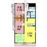 カーサブランシェ 2LDKの間取り