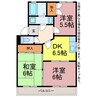 弥生ハイム 3DKの間取り