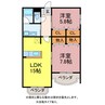 クレール花田 2LDKの間取り