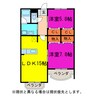 クレール花田 2LDKの間取り