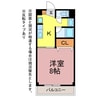 サープラスワン栞 1Kの間取り