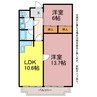 第三岡田マンション 2LDKの間取り