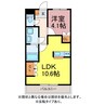 エスポワールハイム 1LDKの間取り