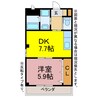 グランデージＳＵＮ 1DKの間取り