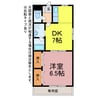 キャトルセゾン 1DKの間取り