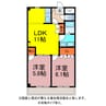 ハイツかえで 2LDKの間取り