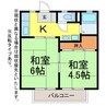 ライブ南瓦153 2Kの間取り