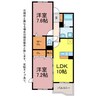 キャッスル本郷 2LDKの間取り