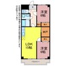 クレアつつじが丘 2LDKの間取り