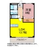 プレステージ天 1LDKの間取り