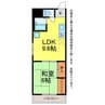 ハイライフ花中 1LDKの間取り