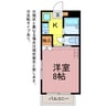 グリーンヒル9 1Kの間取り