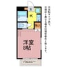 グリーンヒル9 1Kの間取り