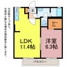 fragranceみゆき 1LDKの間取り