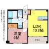 ライフイン・重森 1LDKの間取り