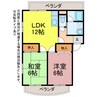 ボヌール壱番館 2LDKの間取り