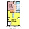 ビレッジ紫陽花 1LDKの間取り