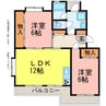 サンハイツ中浜 2LDKの間取り