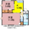 サンシャトー如月 2Kの間取り
