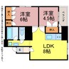 ユトリロ新川 2LDKの間取り