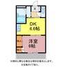 クイーンパレス羽根井 1DKの間取り