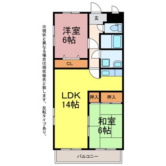 間取図 フィオーレ田中Ⅱ・Ⅲ