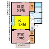 フレグランス広畑 2Kの間取り