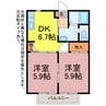 ディアス北村C・D 2DKの間取り
