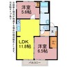 リヴェールミノワ 2LDKの間取り