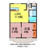 ルシード黒下 2LDKの間取り