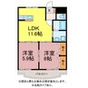 ルシード黒下 2LDKの間取り