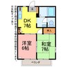 ユトリロ忠興２ 2DKの間取り