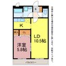 リバーウエスト壱番館 1LDKの間取り